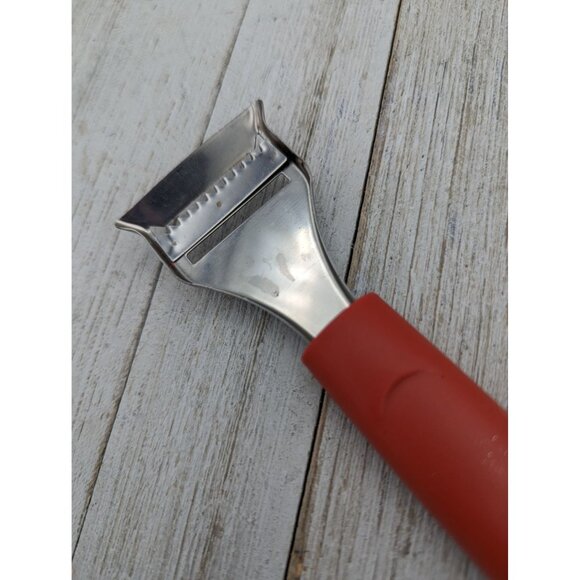 Multipurpose Food Garnishing Tool 6 3/4" Red Handle Melon Chocolate - Picture 5 of 6